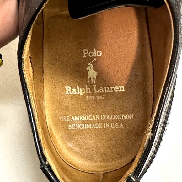 VERY GOOD Alden x Polo Ralph Lauren Black Oxford Wingtip Bal Benchmade USA 7.5 - Picture 10 of 13